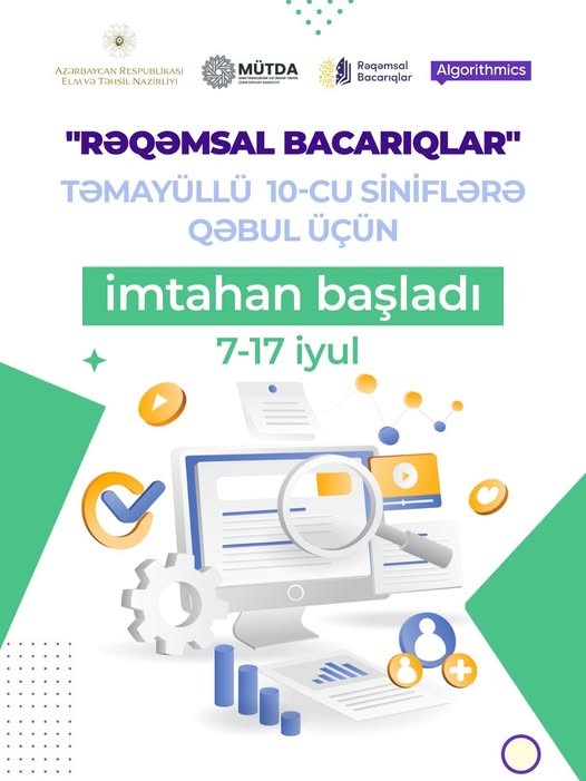 “Rəqəmsal Bacarıqlar təmayüllü” 10-cu siniflərə qəbul