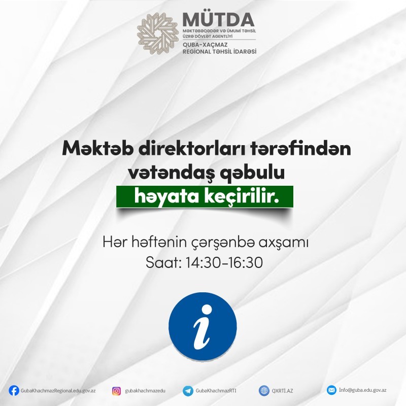 Məktəblərdə vətəndaş qəbulu həyata keçirilir