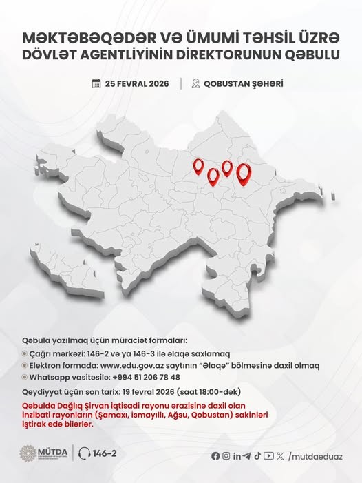 Qobustanda vətəndaşları qəbulu keçiriləcək